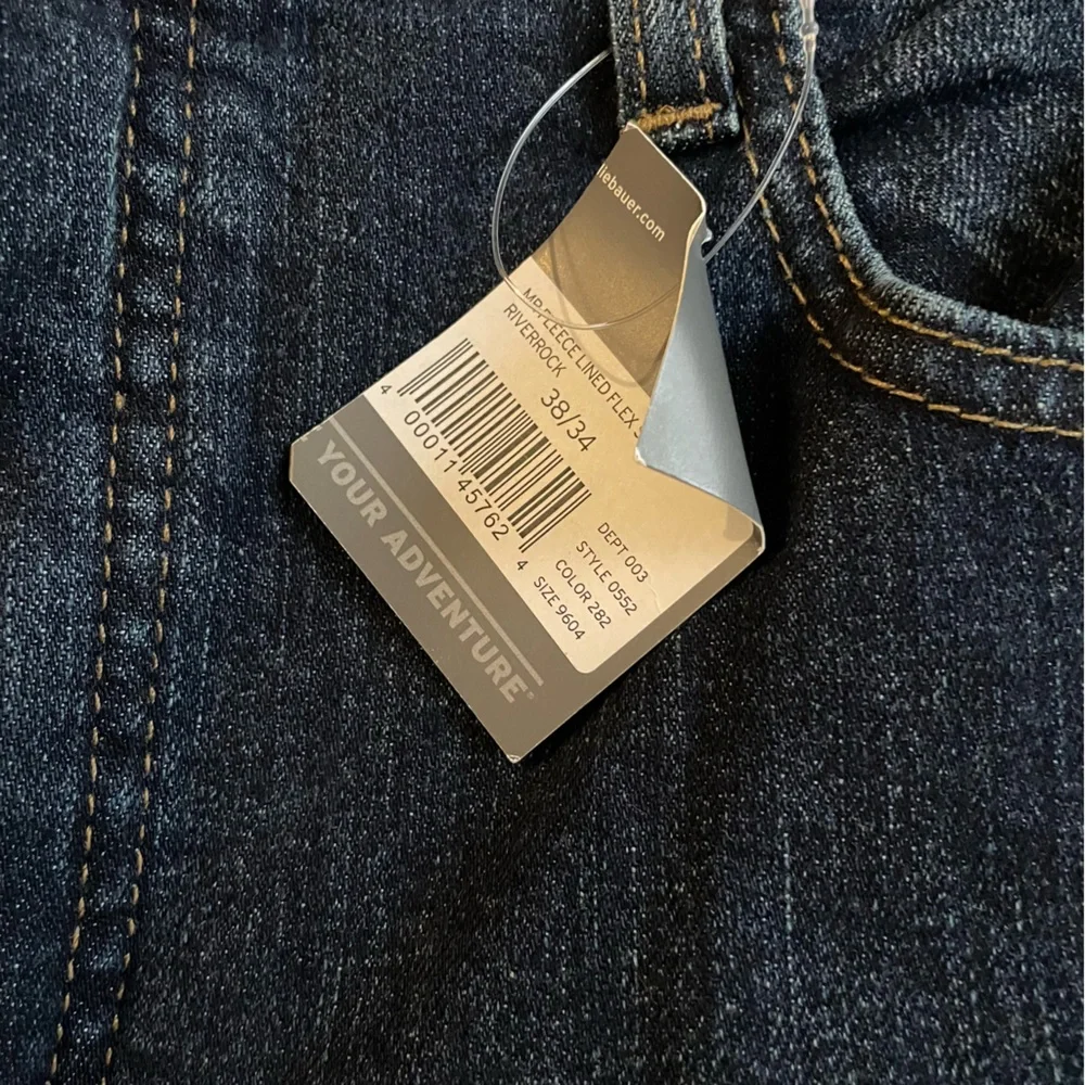 NWT Eddie Bauer Fleece Lined Classic Straight Flex Winter Jeans - Picture 4 of 10